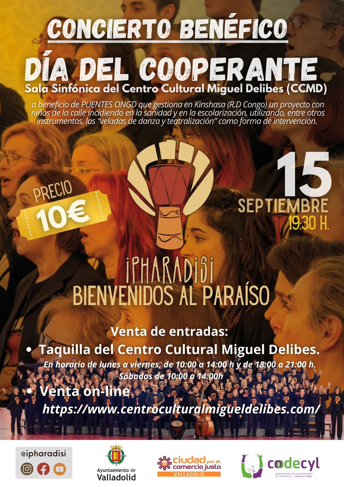 Concierto Solidario de Ipharadisi en Centro Cultural Miguel Delibes de Valladolid