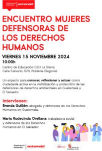 Programa de encuentros con defensoras de DDHH de Guatemala y El Salvador