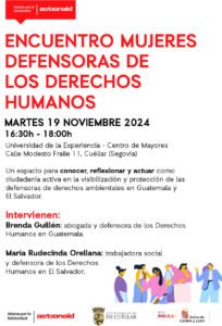 Programa de encuentros con defensoras de DDHH de Guatemala y El Salvador