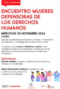 Programa de encuentros con defensoras de DDHH de Guatemala y El Salvador