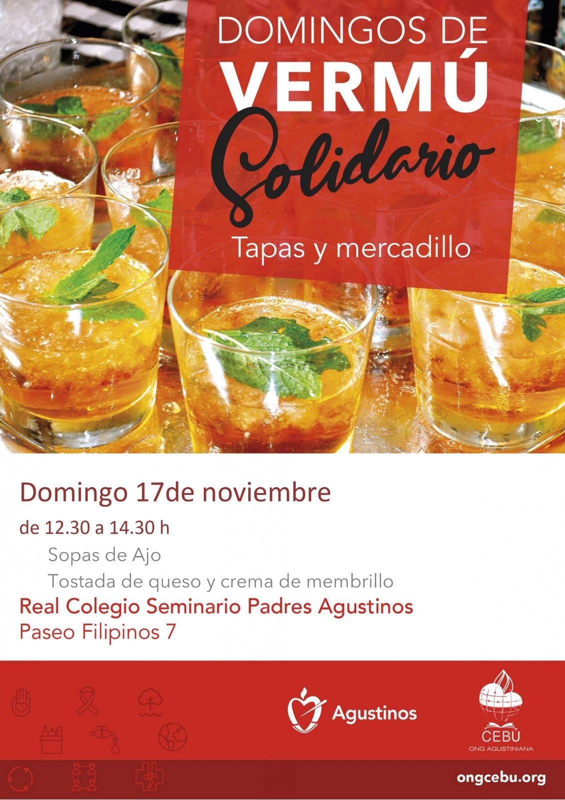 Domingo de Vermú, tapas y mercadillo solidario en Valladolid organizado por ONG Cebú