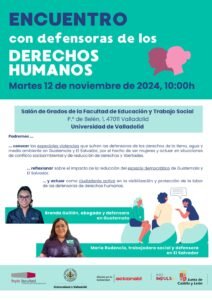 Programa de encuentros con defensoras de DDHH de Guatemala y El Salvador