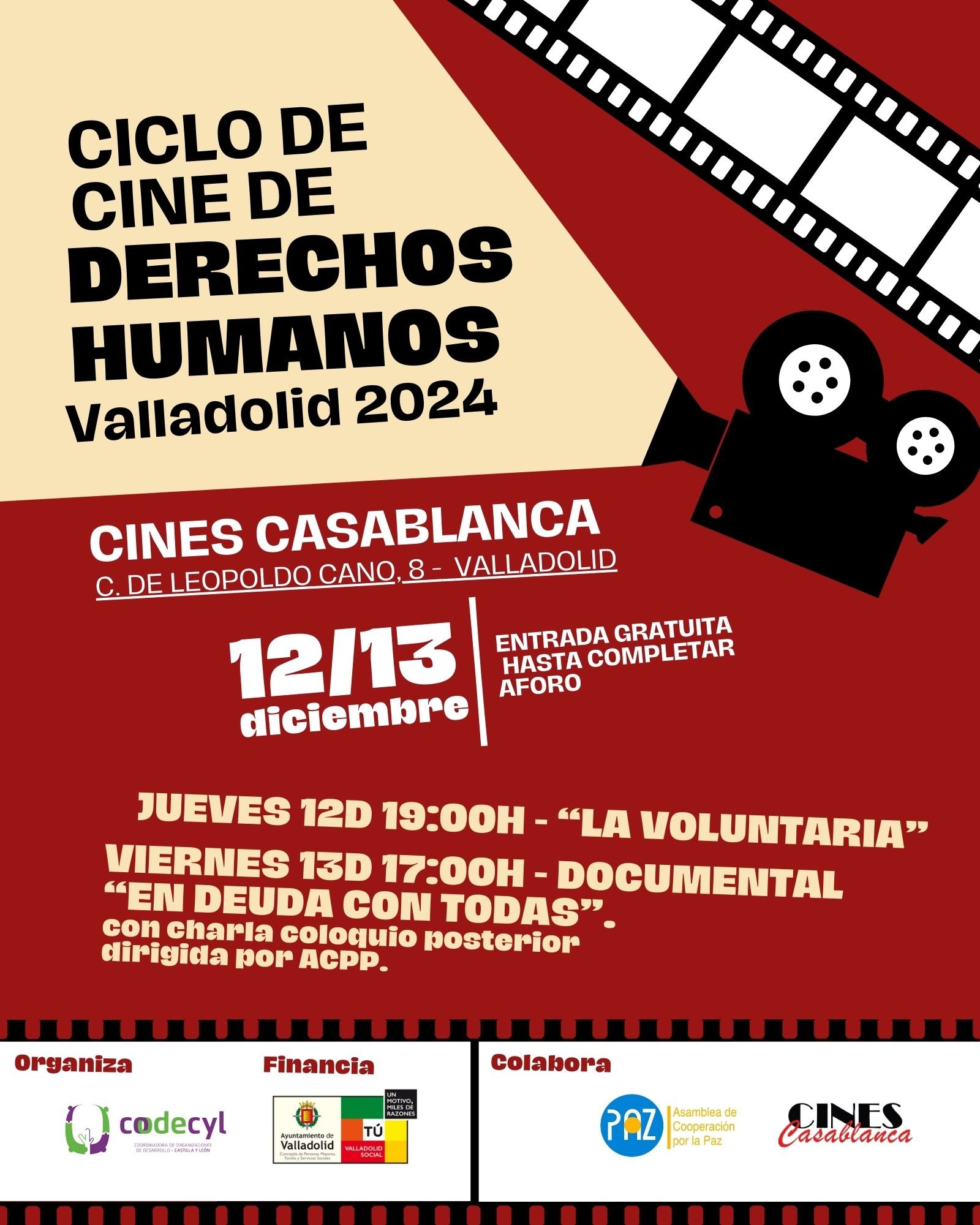 Ciclo de cine sobre derechos humanos en Cines Casablanca de Valladolid