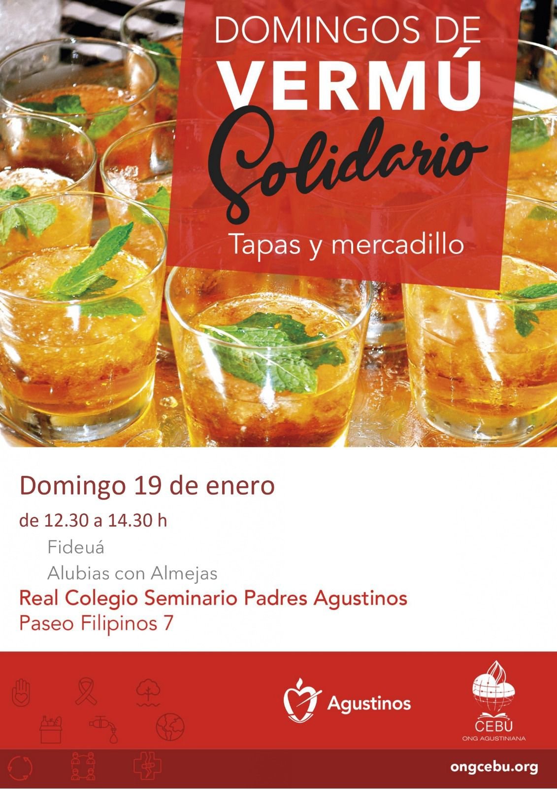 Domingo de Vermú, tapas y mercadillo solidario en Valladolid organizado por ONG Cebú